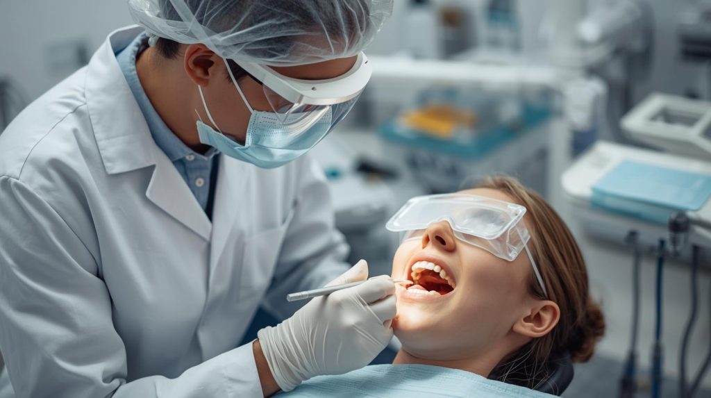 Top 10 Oral Health Tips for a Healthy Smile in Wausau 1 dentist doing patient tooth extraction both have eye covers